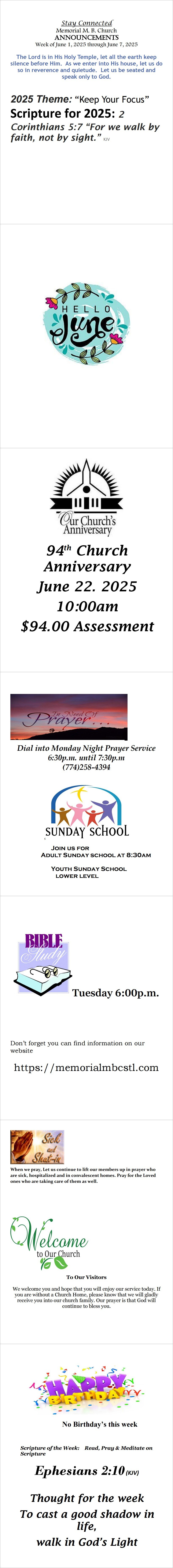 Announcements for 060125