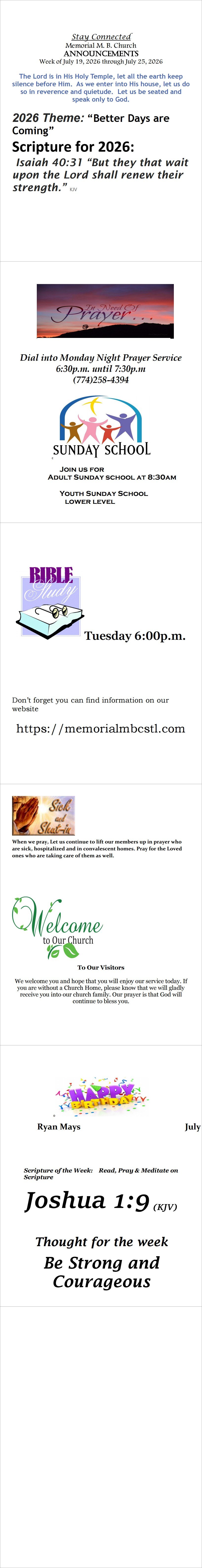 Announcements