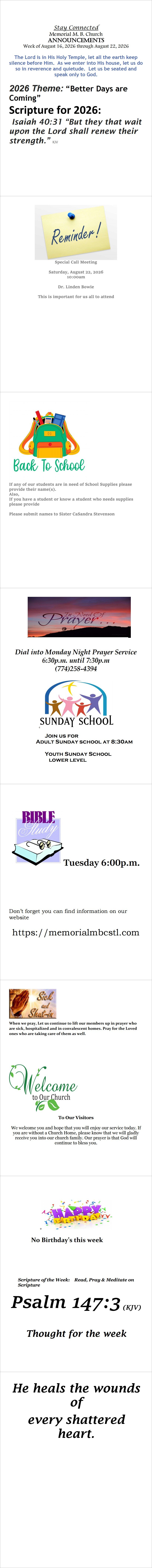 Announcements