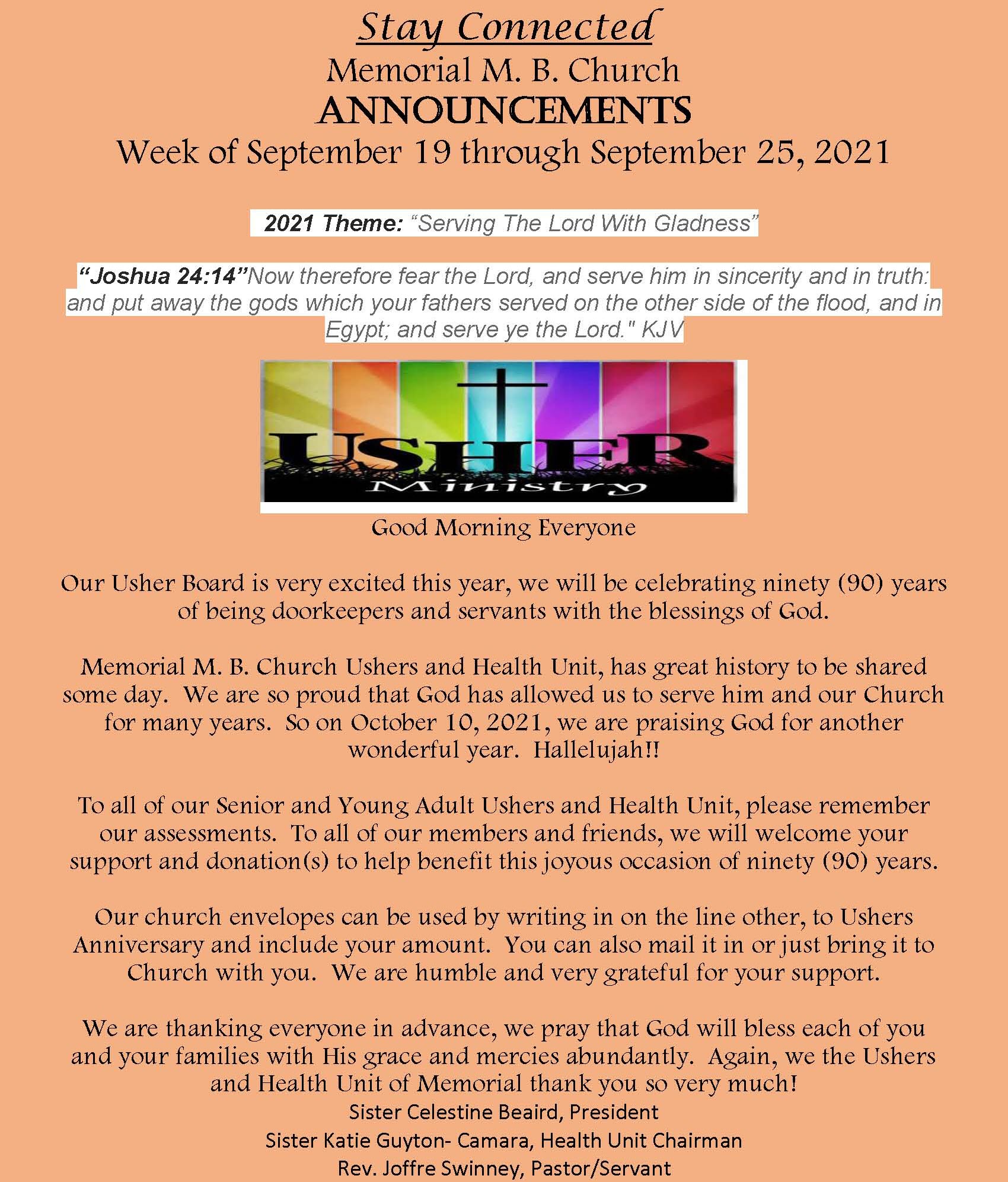 Announcements for 091921