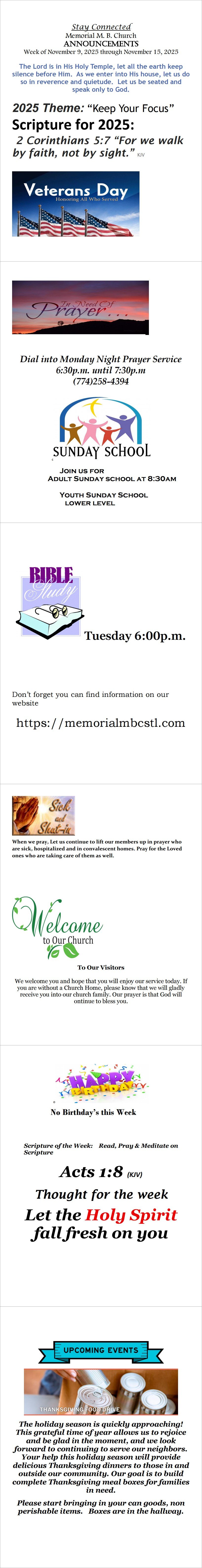 Announcements for 110925