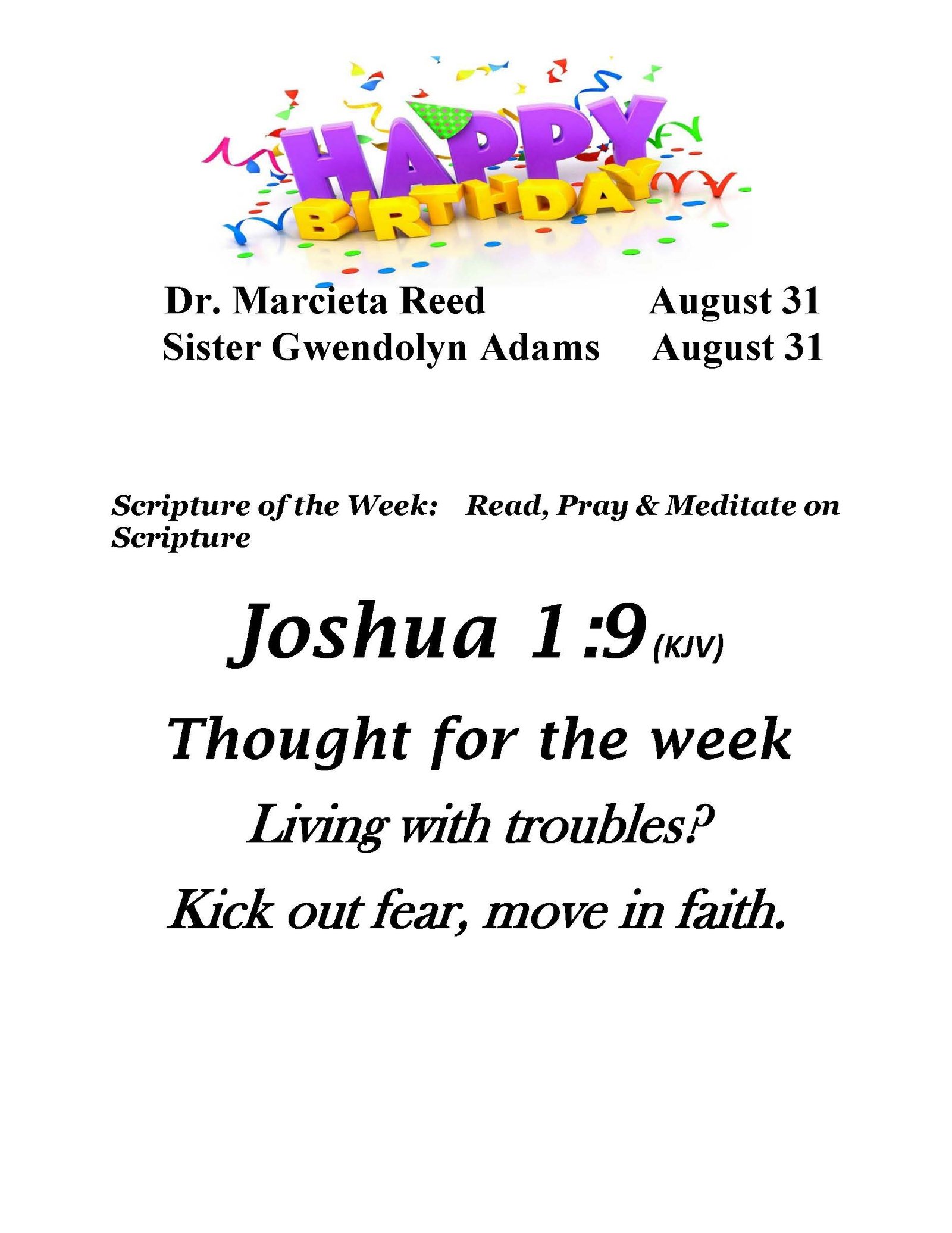 Announcements for 083125